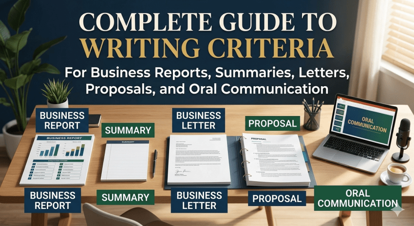 Complete Guide to Writing Criteria for Business Reports, Summaries, Letters, Proposals, and Oral Communication